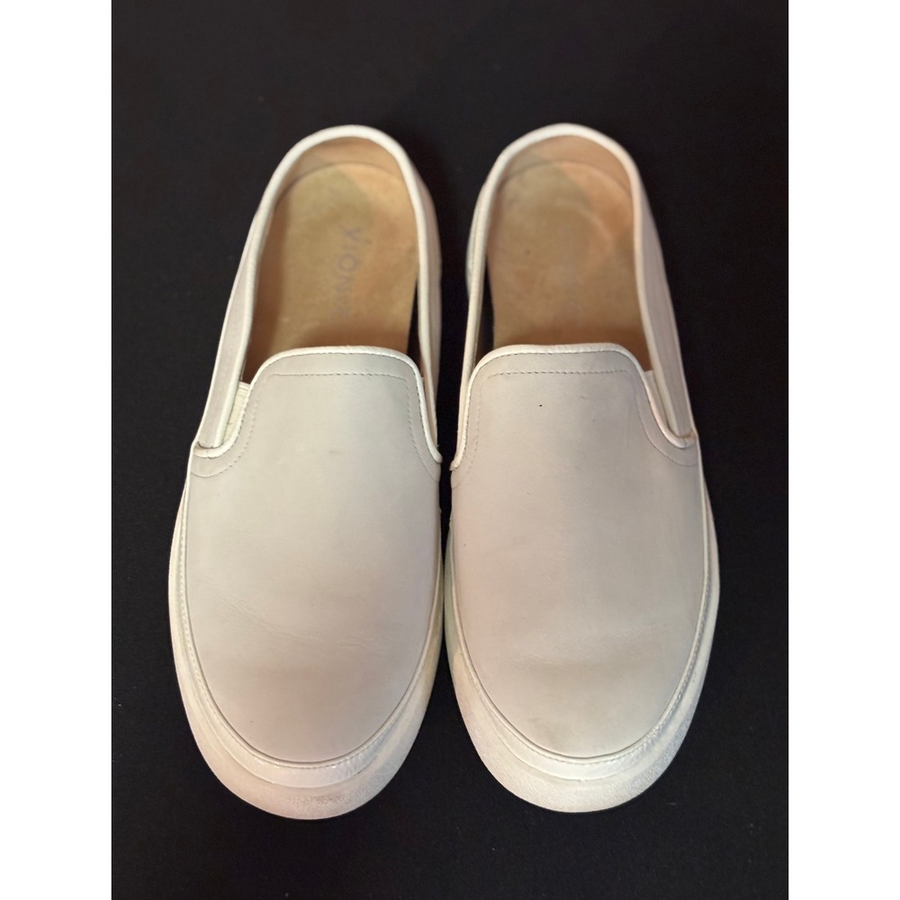 Vionic Effortless Tan Leather Slip On Mules Backless Sneakers Womens 8 Orthotic